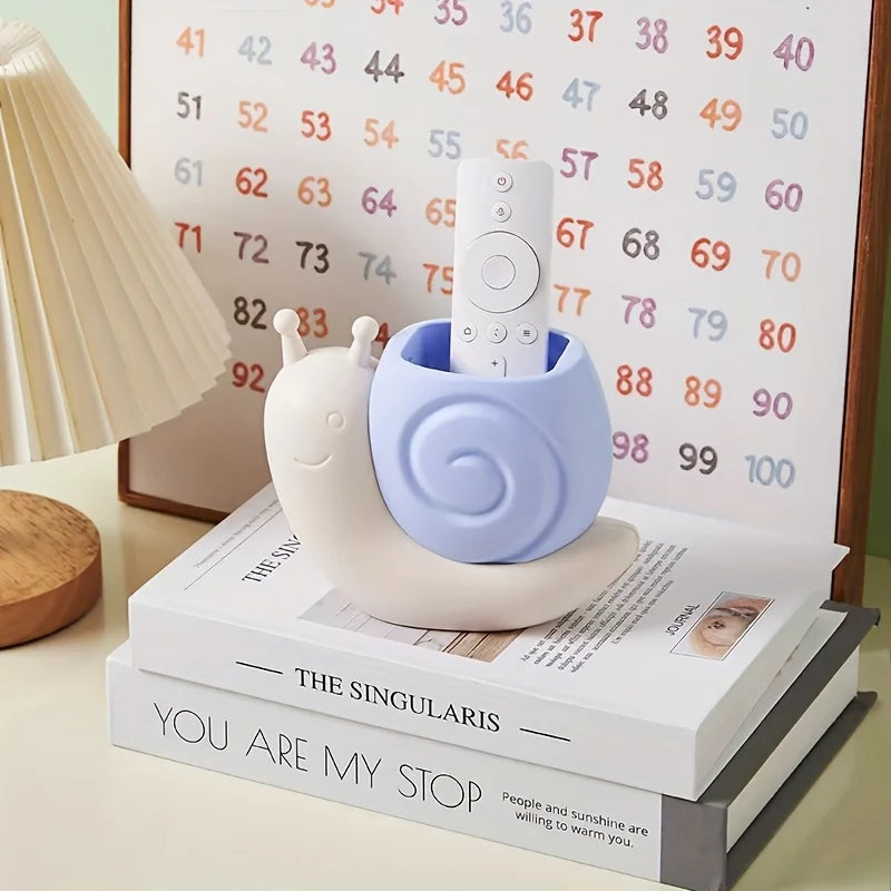 1PC Cartoon Snail Pen Holder Desktop Office Pen Cup High-Value Stationery Storage Box for Boys and Girls Makeup Brush Storage