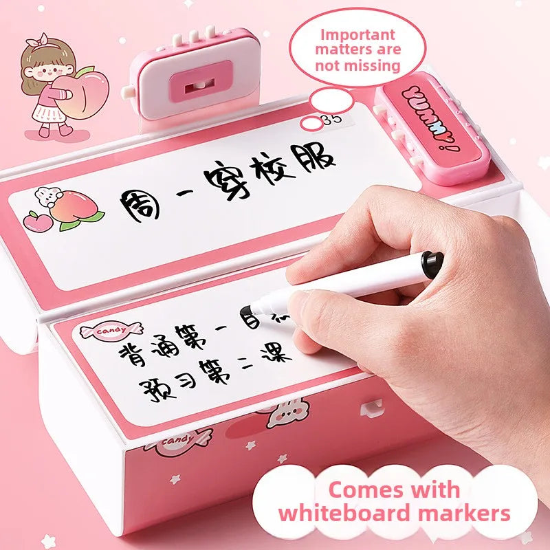 High Appearance Male Password Lock Super Stationery Box Student Pencil Case Girl Multifunctional Double Layered