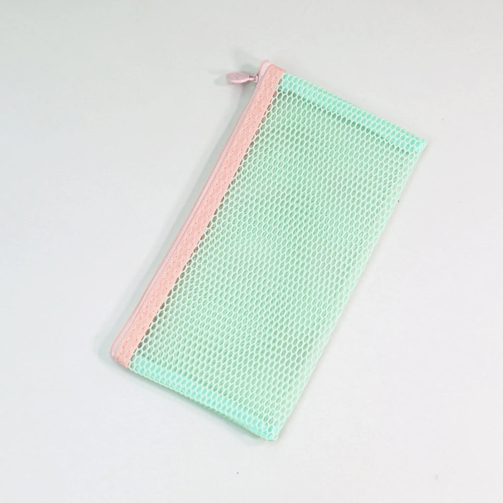 Macaron Mesh Zipper Pouch 5 Colors, Honeycomb Mesh Pencil Case, Portable Document Stationery Storage Bag for School Office Trave