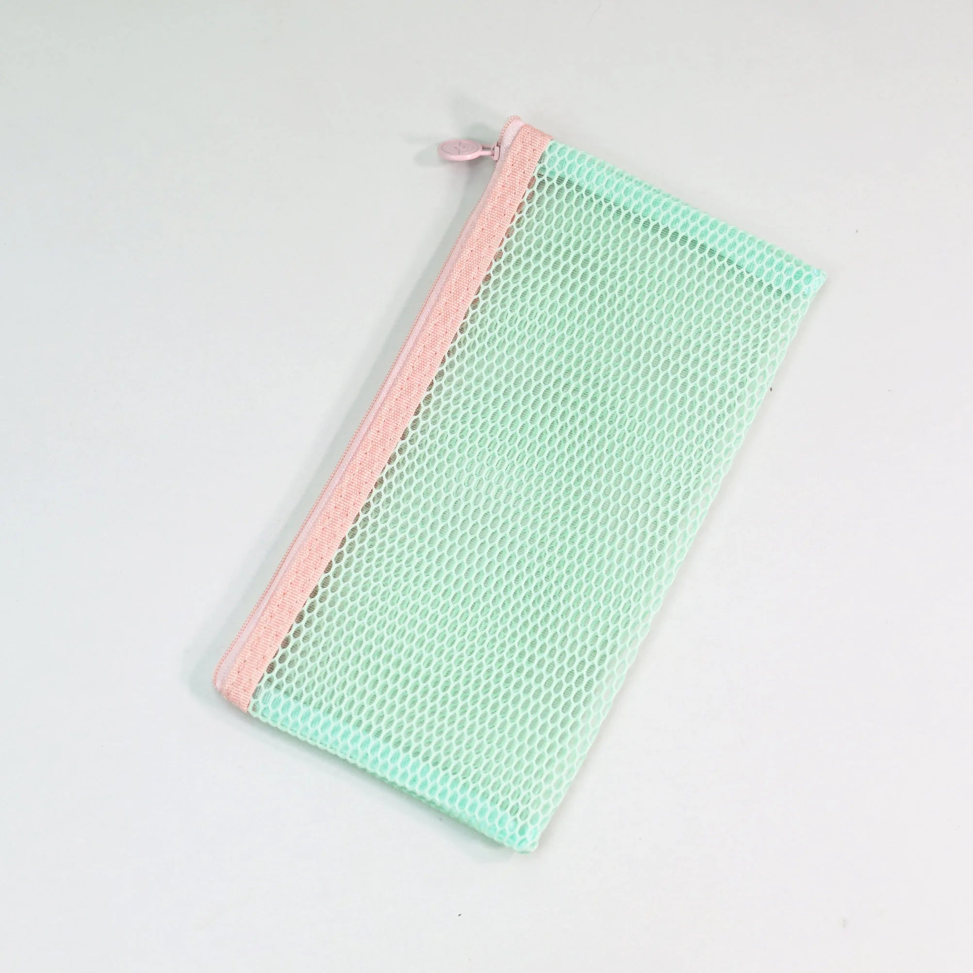 Macaron Mesh Zipper Pouch 5 Colors, Honeycomb Mesh Pencil Case, Portable Document Stationery Storage Bag for School Office Trave