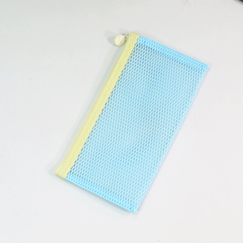 Macaron Mesh Zipper Pouch 5 Colors, Honeycomb Mesh Pencil Case, Portable Document Stationery Storage Bag for School Office Trave