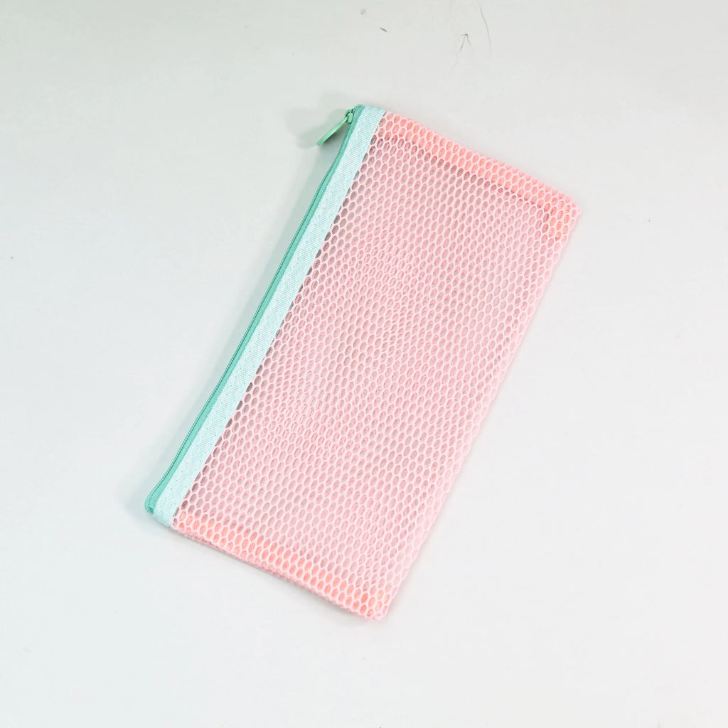 Macaron Mesh Zipper Pouch 5 Colors, Honeycomb Mesh Pencil Case, Portable Document Stationery Storage Bag for School Office Trave