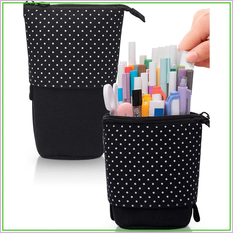 Standing Pencil Case, Telescopic Pen Pouch, Portable Pencil Holder, Kawaii Stand up Pencil Case, Spacious Pencil Pouch for School Office Supplies